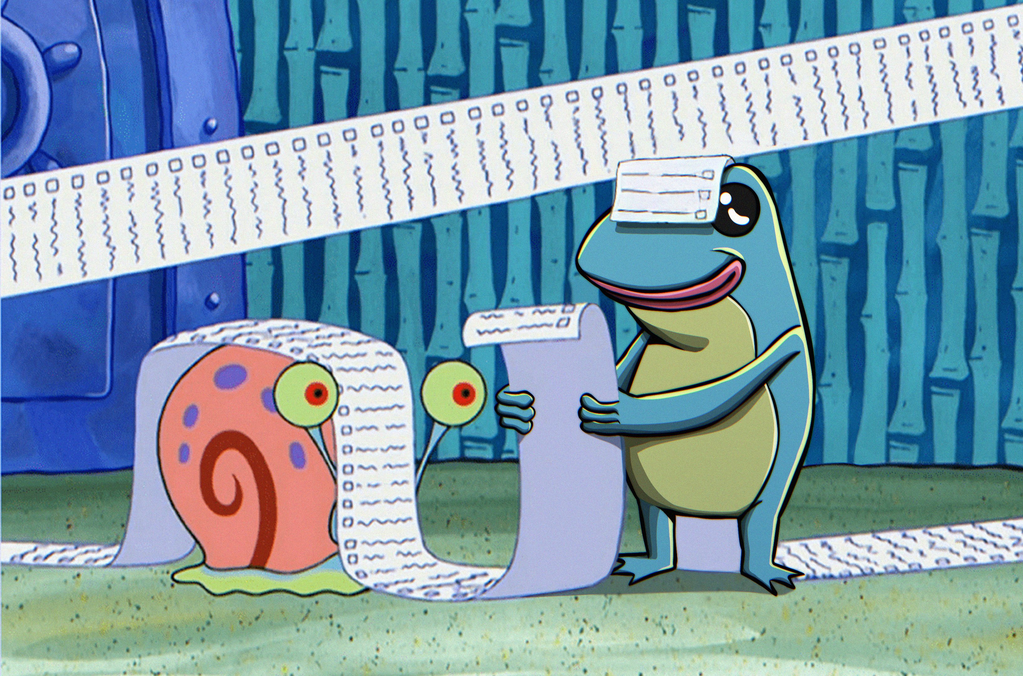 Frog with a long list