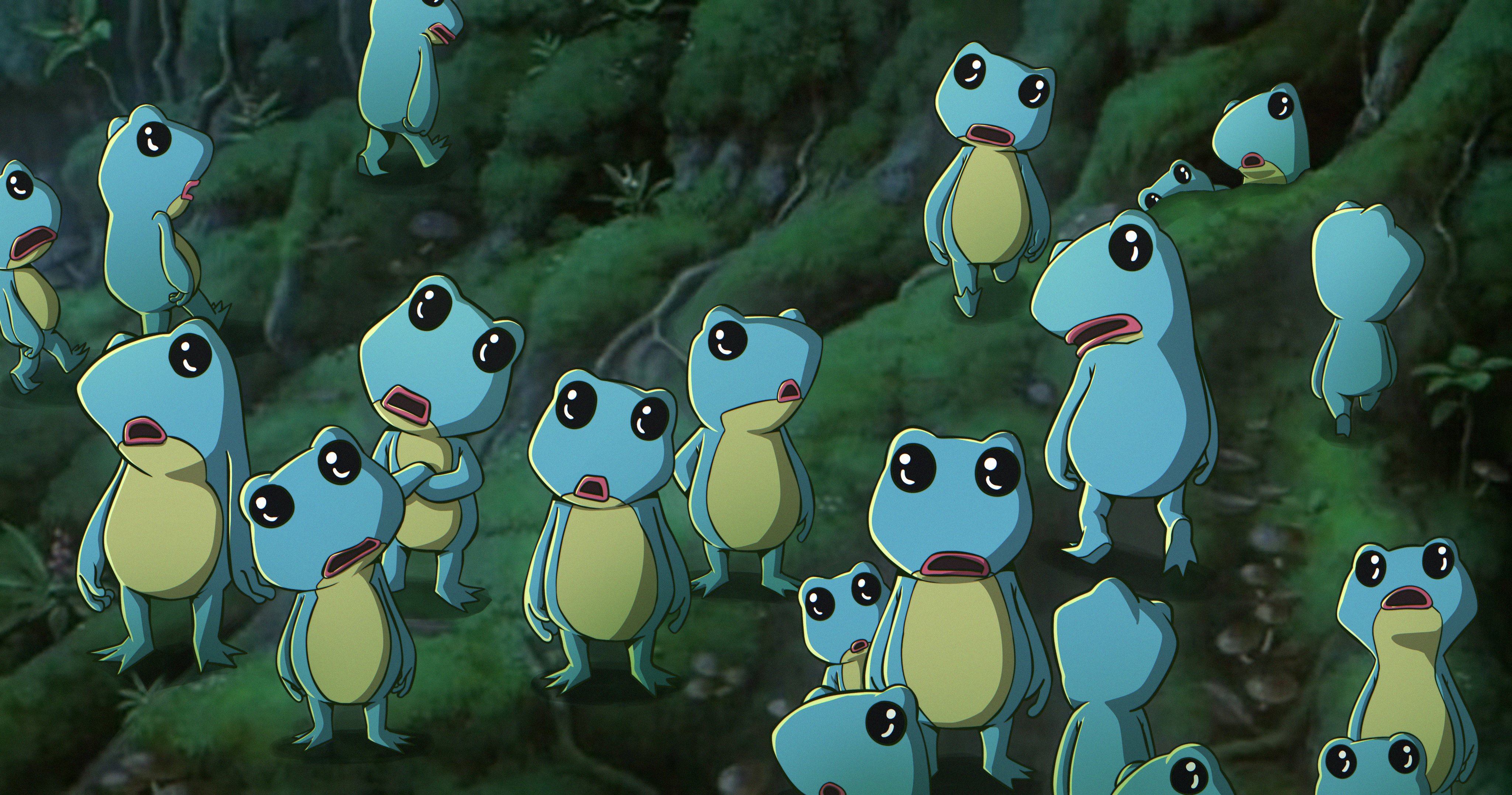 Group of small frogs